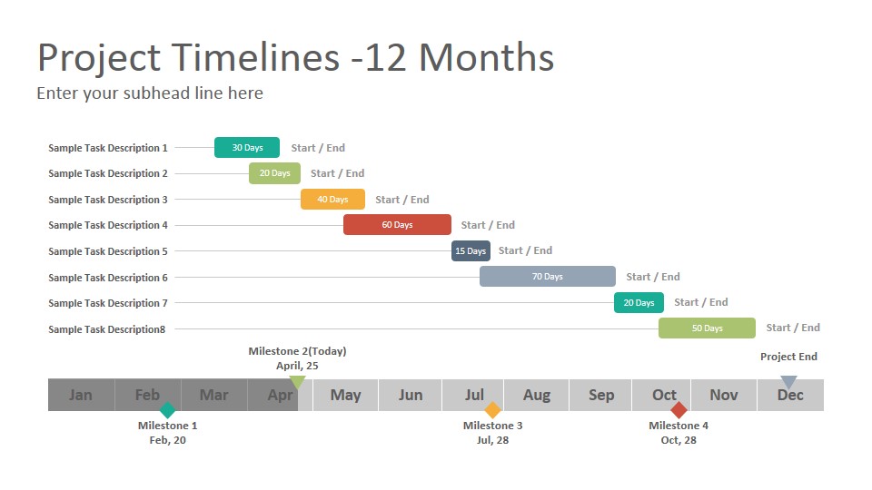 Project Timelines Diagrams PowerPoint Presentation Template