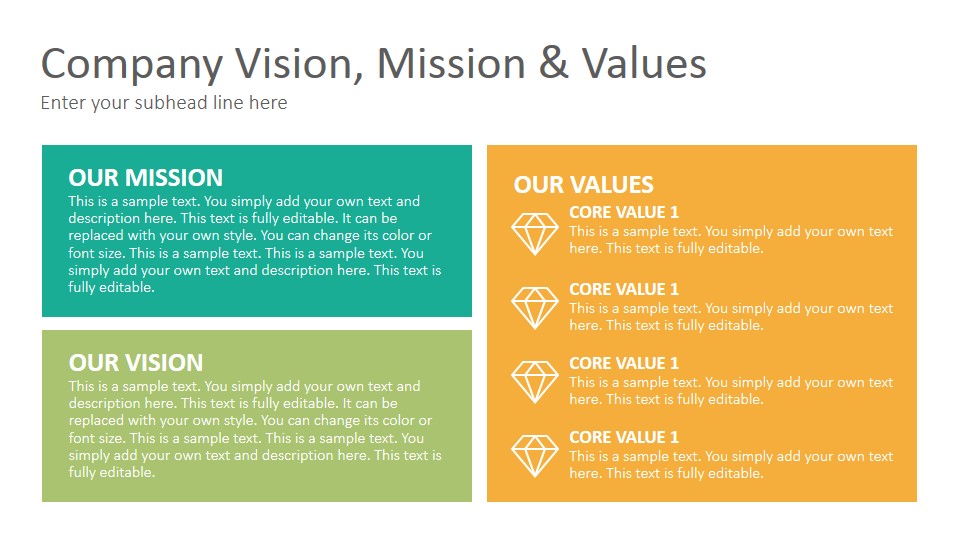 Vision and Mission Statements PowerPoint Presentation Template