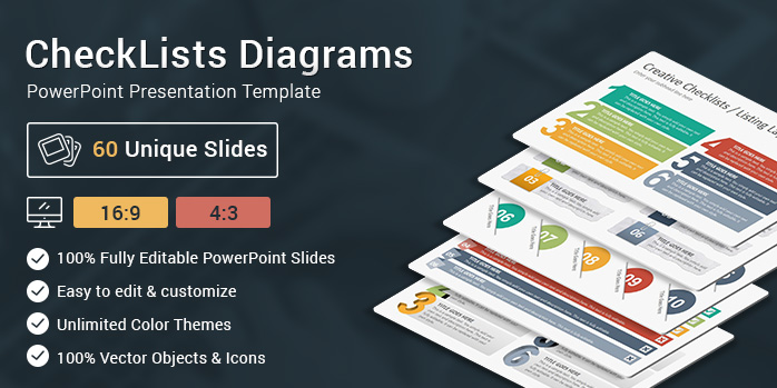 Checklists Diagrams PowerPoint Presentation Template