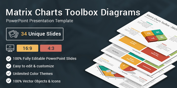 Matrix Charts Toolbox Diagrams PowerPoint Presentation Template
