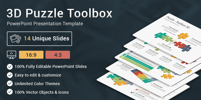 3D Puzzle Toolbox PowerPoint Presentation Template