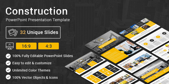 Construction PowerPoint Presentation Template