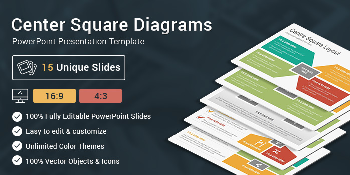 Center Square Diagrams PowerPoint Presentation Template