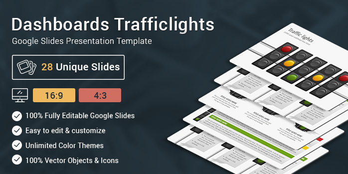Dashboards Traffic lights Diagrams Google Slides Presentation Template