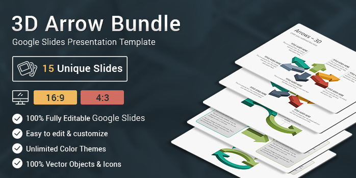 3D Arrow Bundle Google Slides Presentation Template