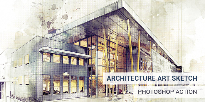 architecture sketch art photoshop action download