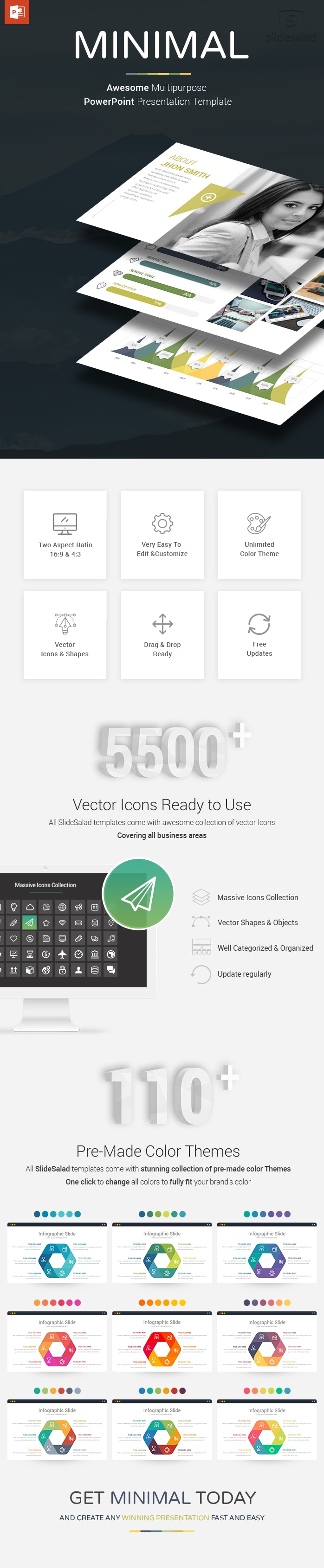 Professional Minimal PowerPoint Presentation Template Design