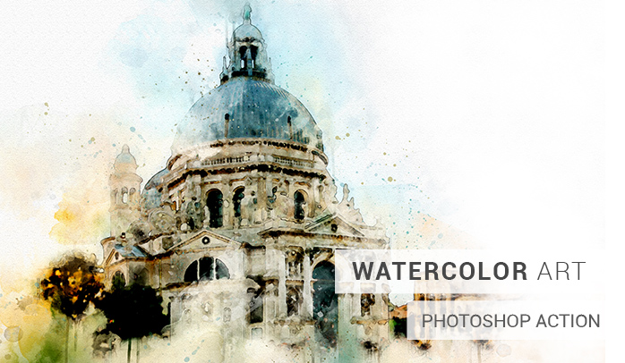 Watercolor Photoshop Action - Real Watercolor Photo Effects