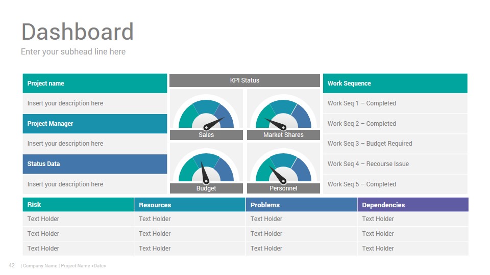 Project Status Report PowerPoint Template Design - SlideSalad