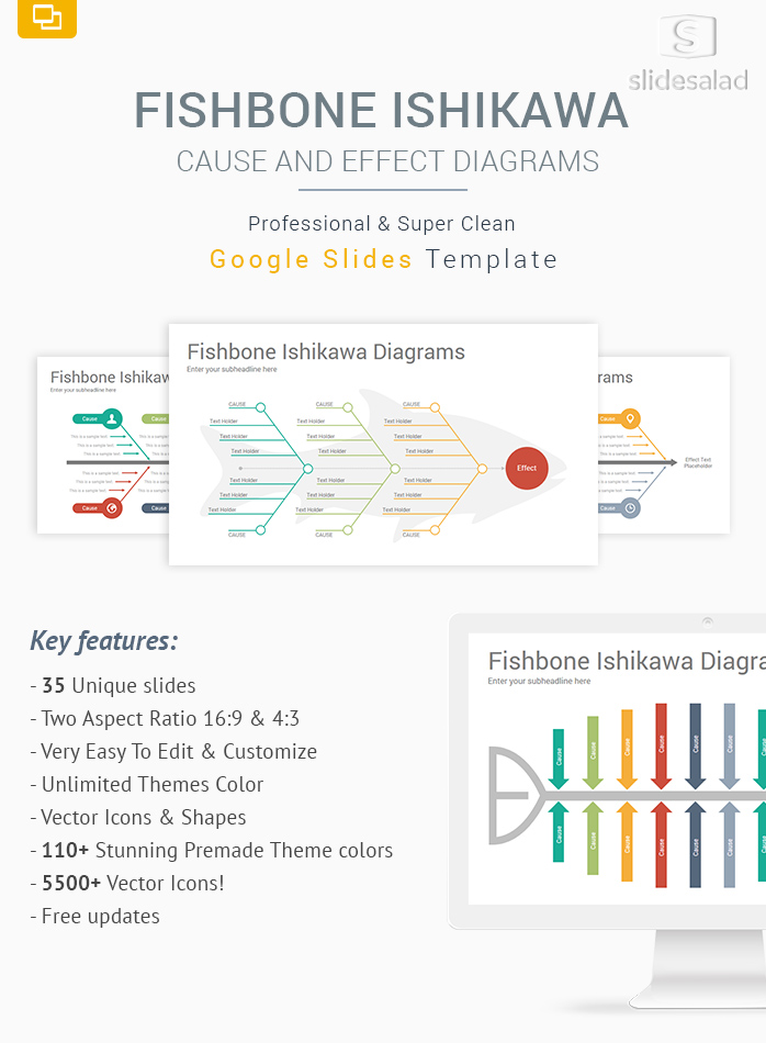 Fishbone Ishikawa Diagrams Google Slides Template