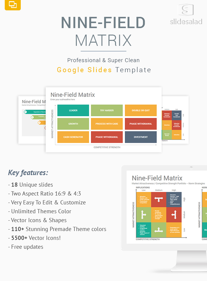 Nine-Field Matrix Diagrams Google Slides Template