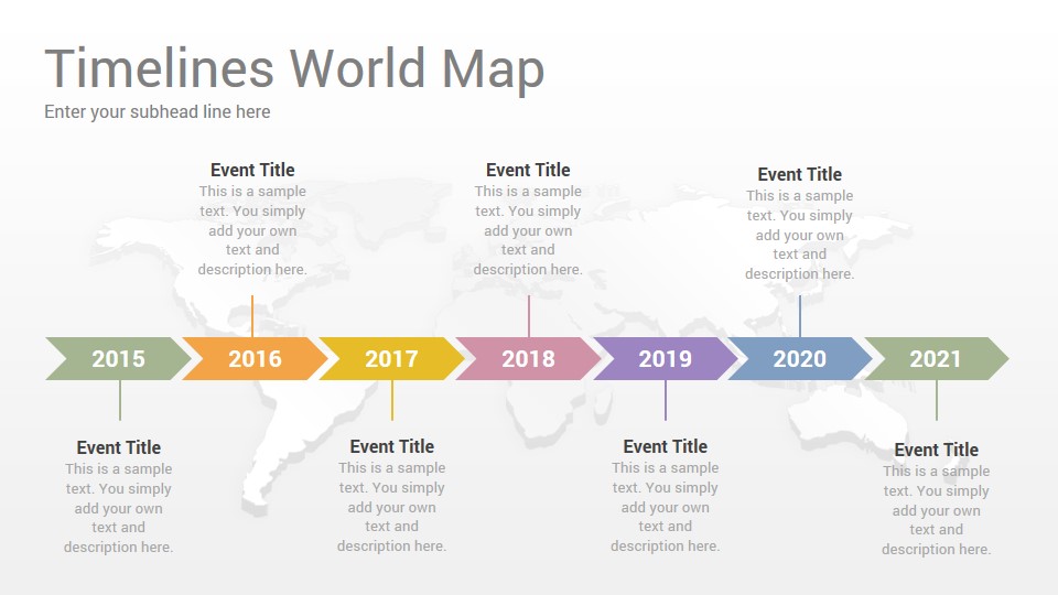 Timelines World Map Diagrams Google Slides Template - SlideSalad