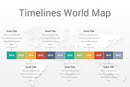 Timelines World Map Diagrams PowerPoint Template