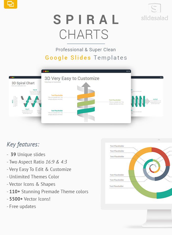 Spiral Charts Google Slides Template Diagrams Designs