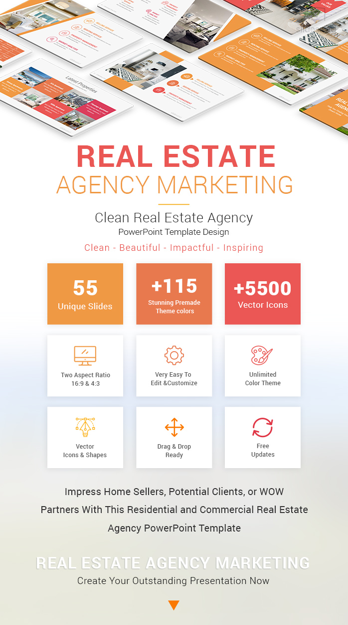 Real Estate Agency Marketing PowerPoint Template Designs