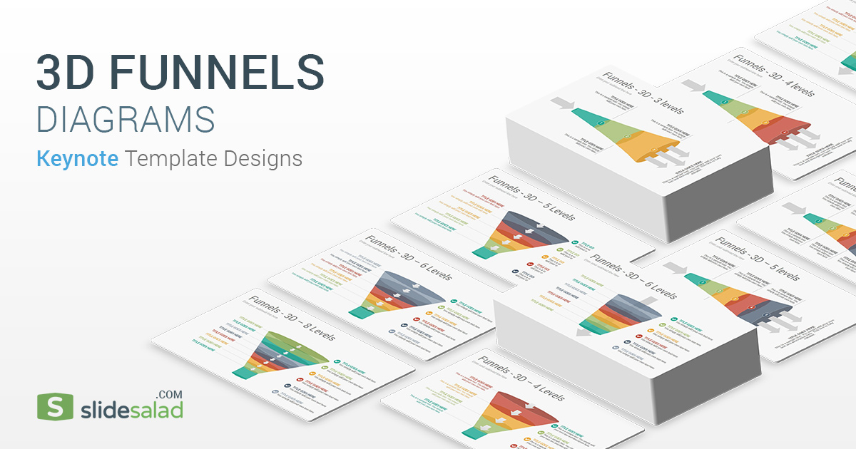 3D Funnels Diagrams Keynote Template