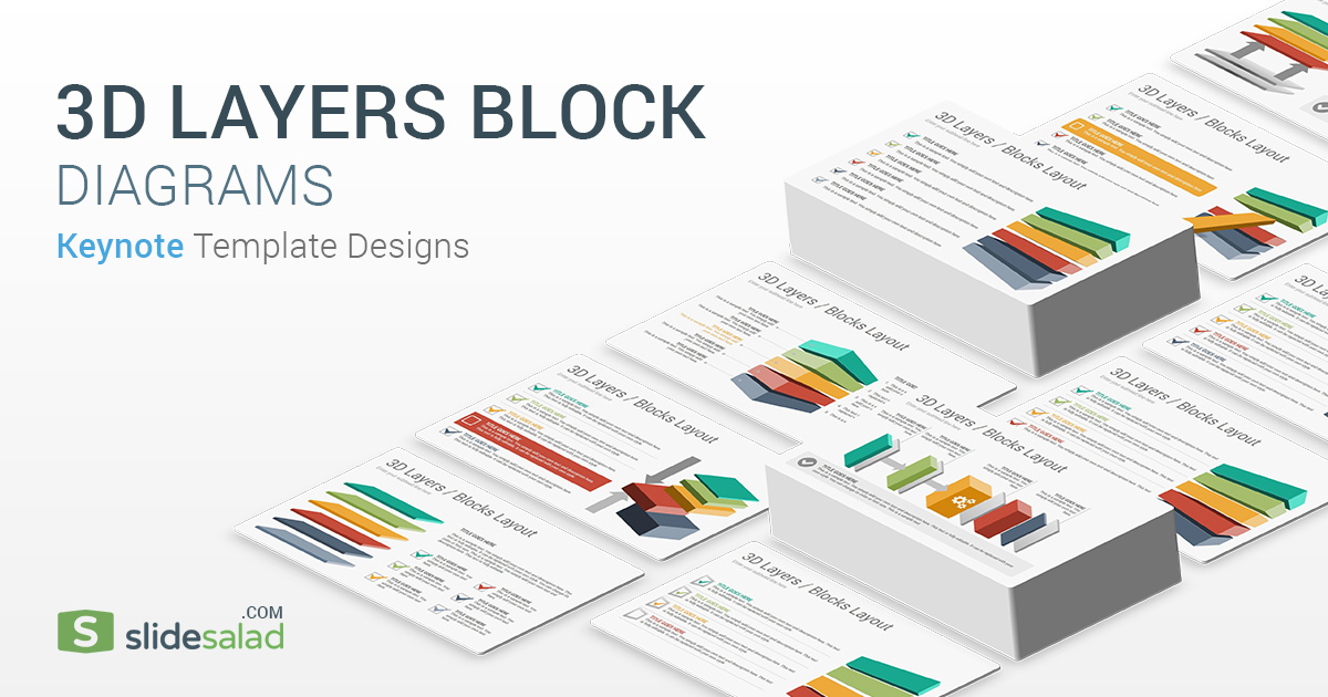 3D Layers Blocks Diagrams Keynote Template