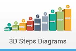 3D Steps Diagrams Keynote Template