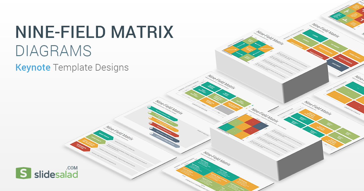 Nine-Field Matrix Diagrams Keynote Template Designs - SlideSalad