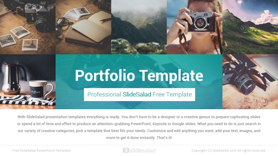 Business Portfolio Template Free from www.slidesalad.com