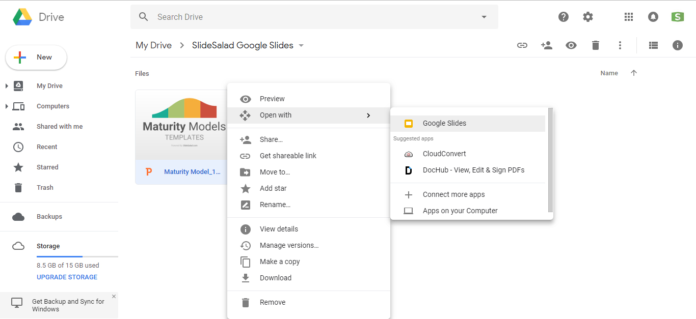 Upload PPTX to your Google Drive
