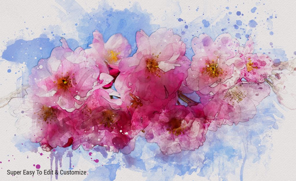 Download Realistic Watercolor Photoshop Template Mockups Free Download - Realistic Watercolor Painting ...