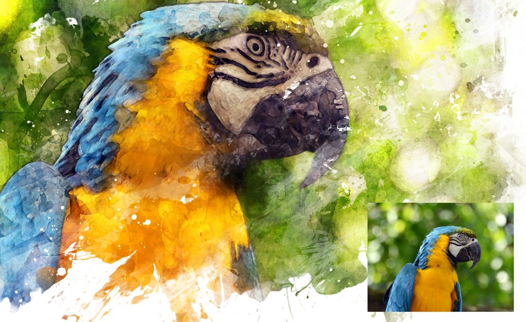 Download Realistic Watercolor Painting Photoshop Template Mock-Ups V2 - SlideSalad
