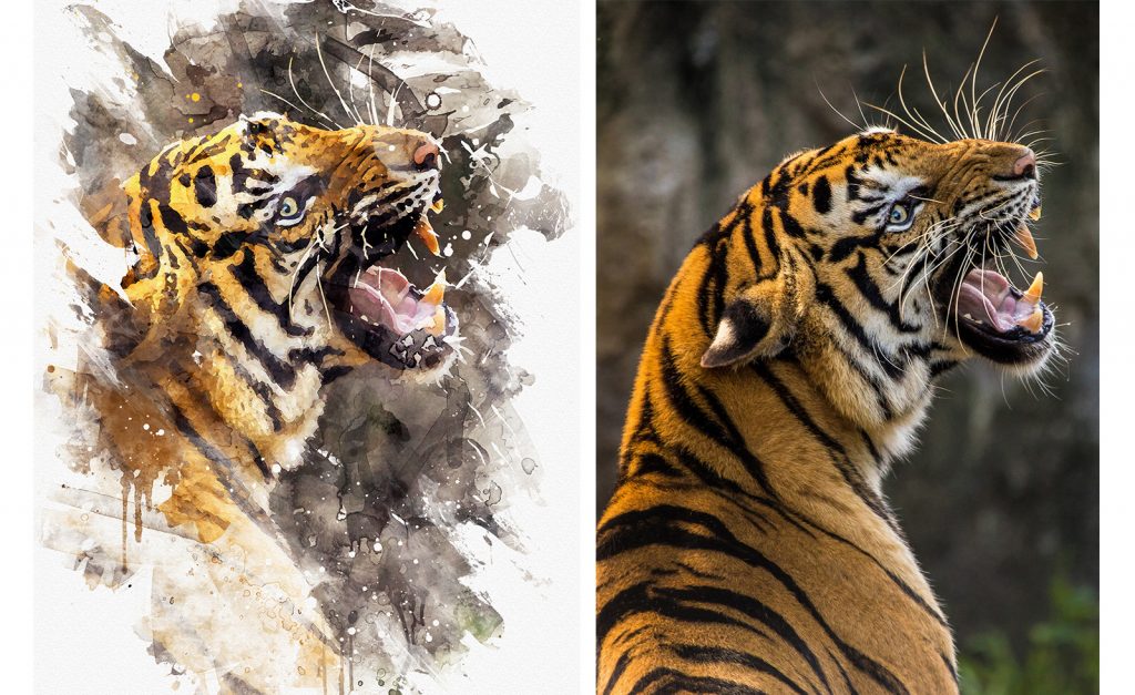Realistic Watercolor Painting Photoshop Template Mock Ups V2