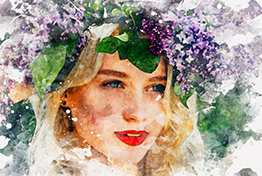 Realistic Watercolor Painting Photoshop Template Mock-Ups