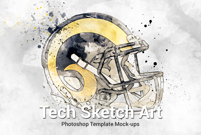 Tech Sketch Art Photoshop Template Mock-Ups