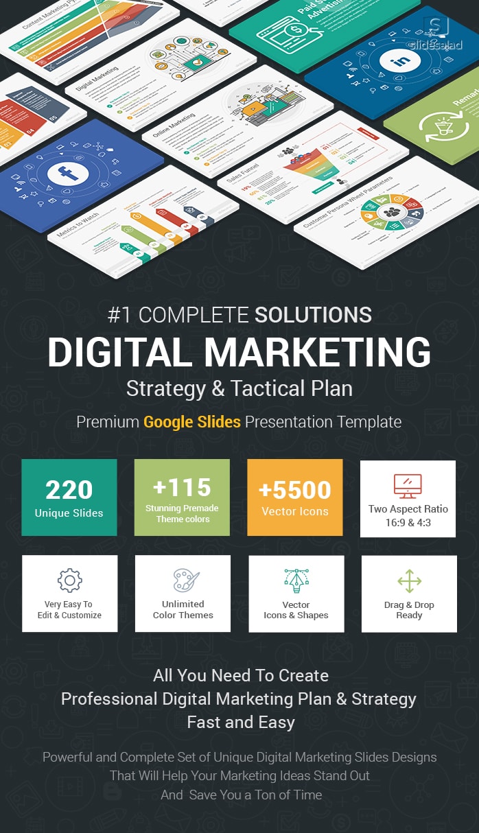 Best Digital Marketing Google Slides Template and Infographics