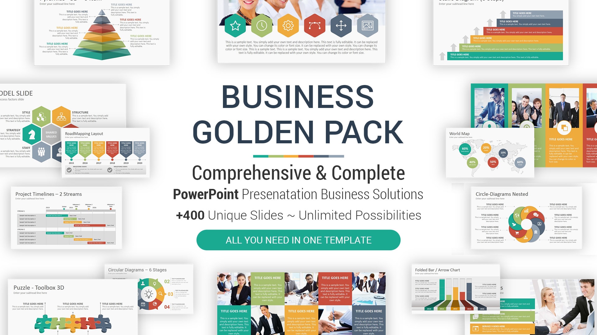 Business Golden Pack – Premium Multipurpose Business PowerPoint Presentation Template