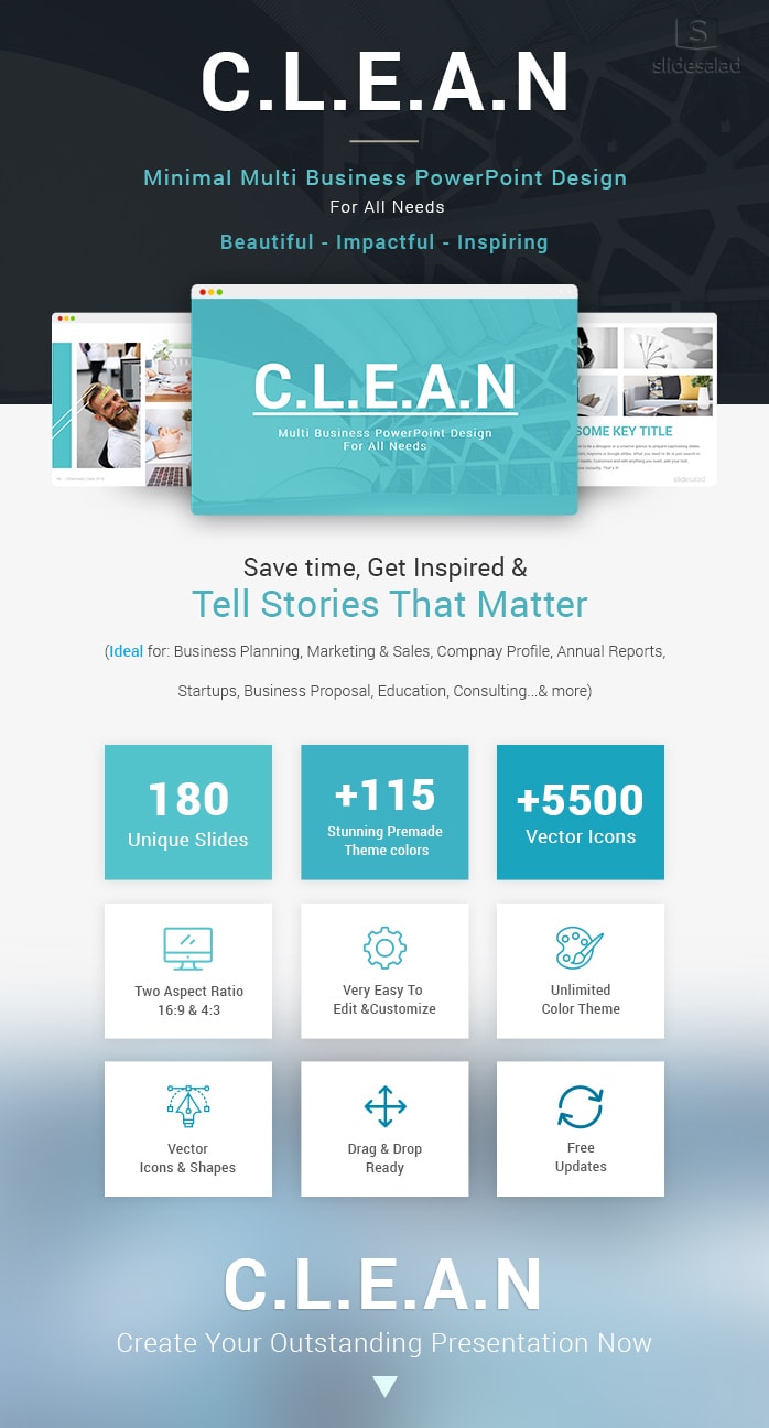Clean Business Powerpoint Templates Slidesalad
