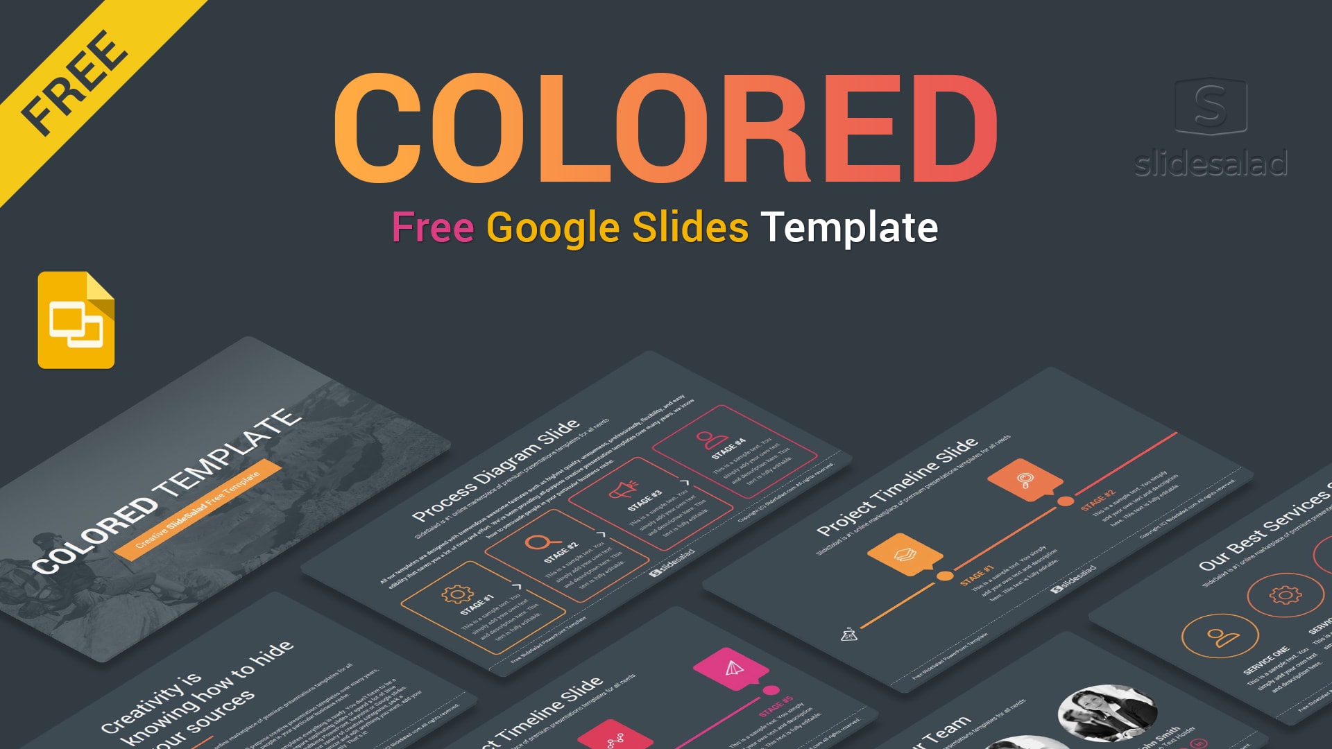 Colored Free Business Google Slides Theme
