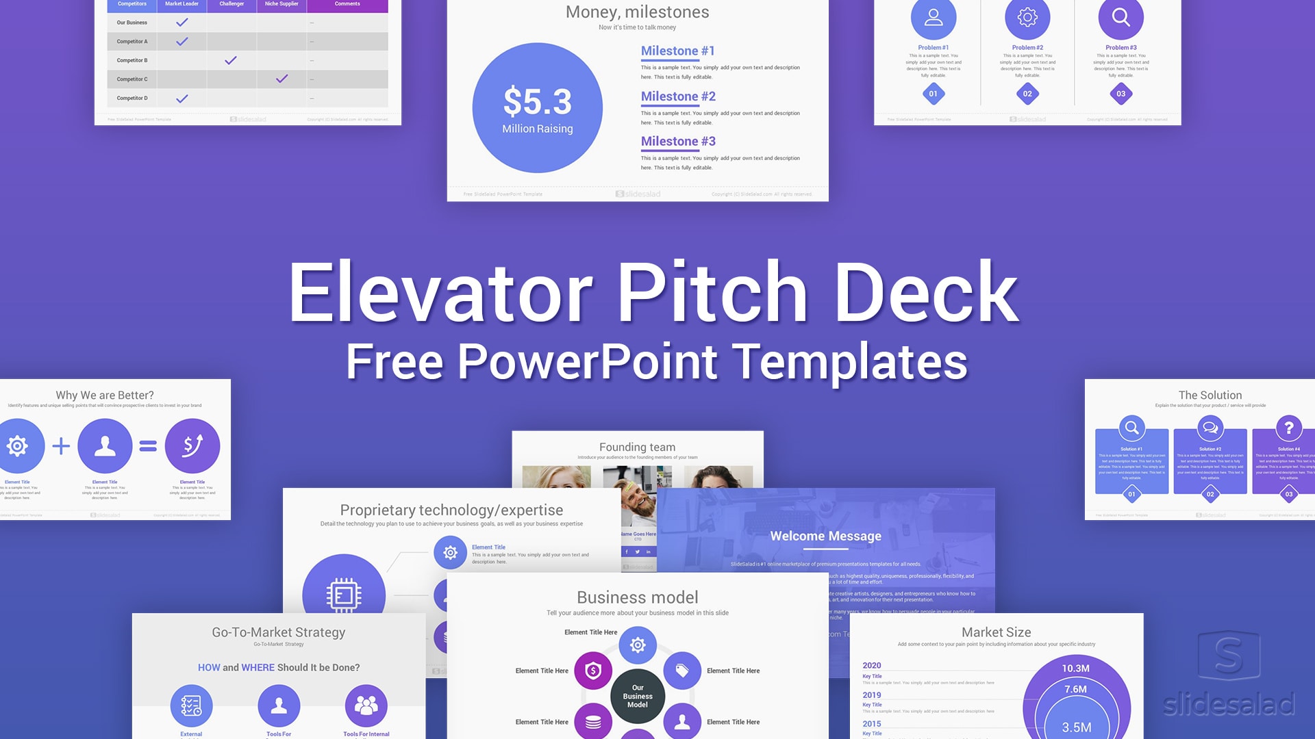 Elevator Free Pitch Deck PowerPoint Templates