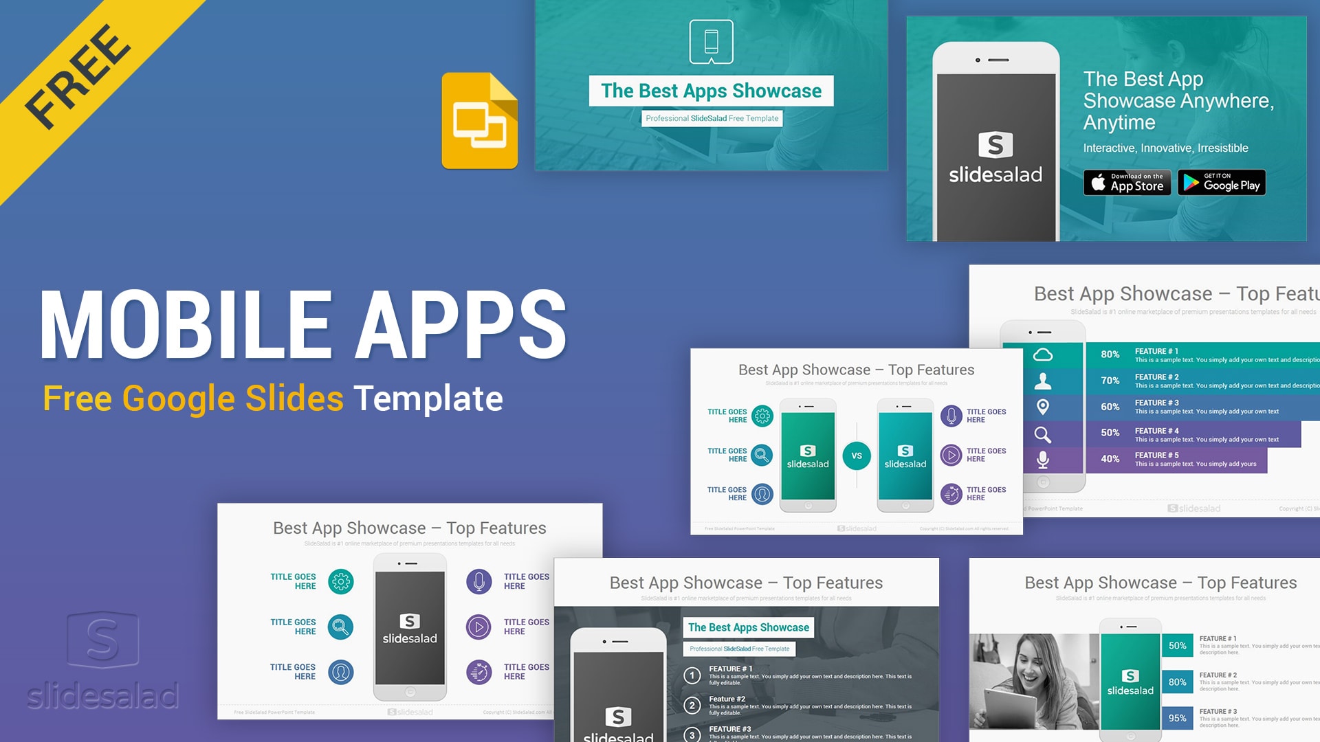Mobile Apps Free Google Slides Presentation Template