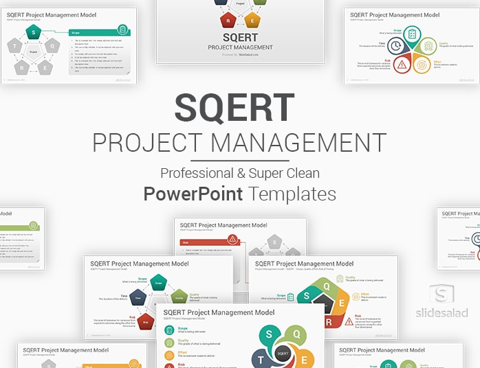 SQERT Project Management PowerPoint Template PPT Model Diagrams