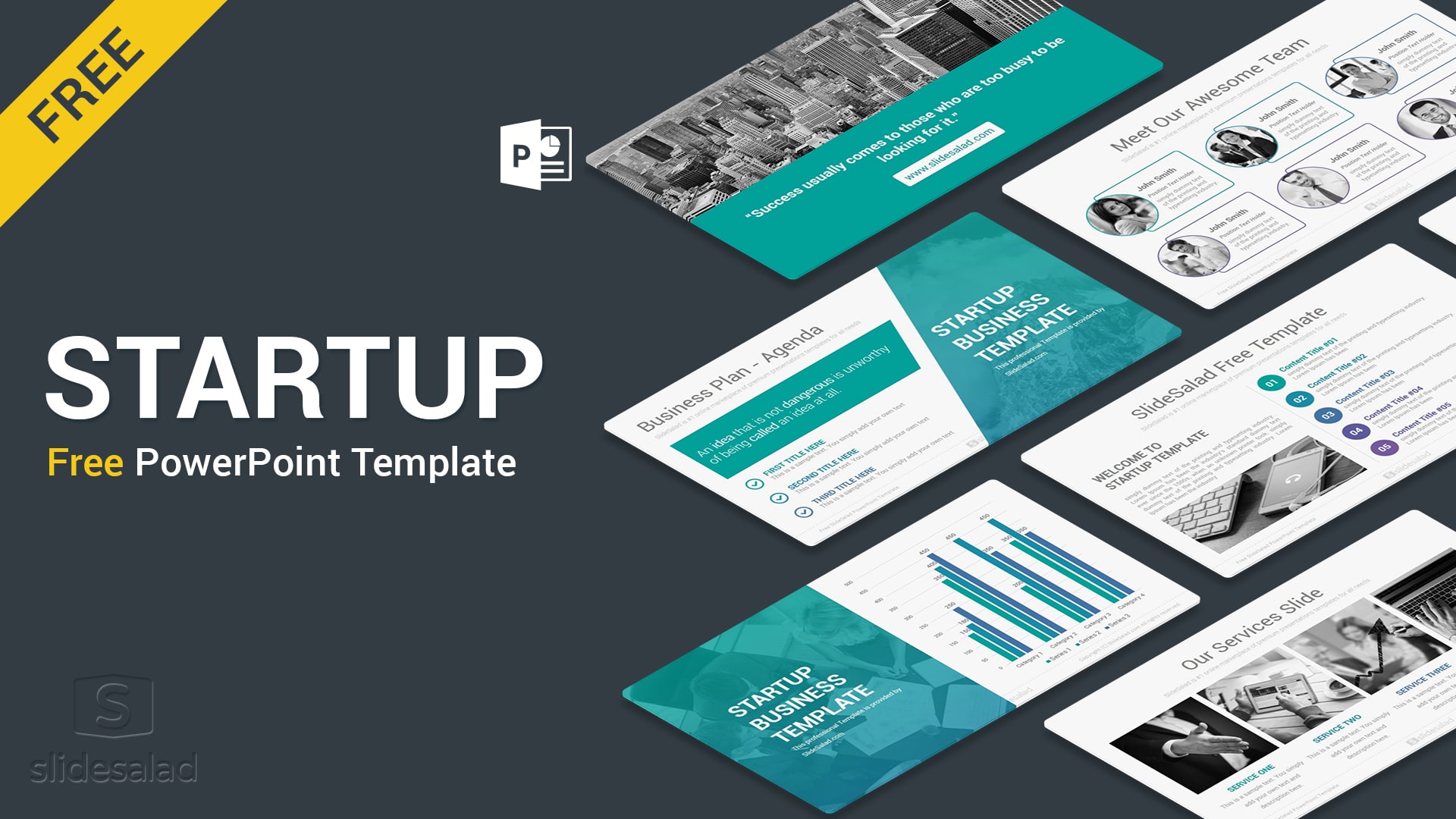 Startup Free PowerPoint Presentation Template - SlideSalad