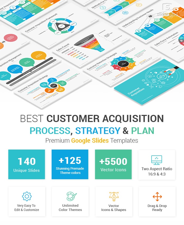 Customer Acquisition Strategy and Plan Google Slides Templates Diagrams