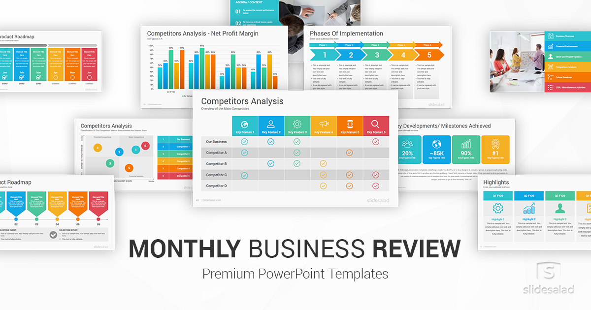 monthly business review presentation template free download