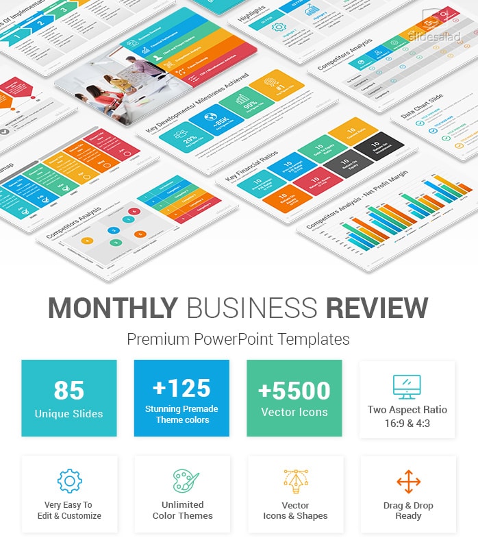 monthly business review presentation template free download