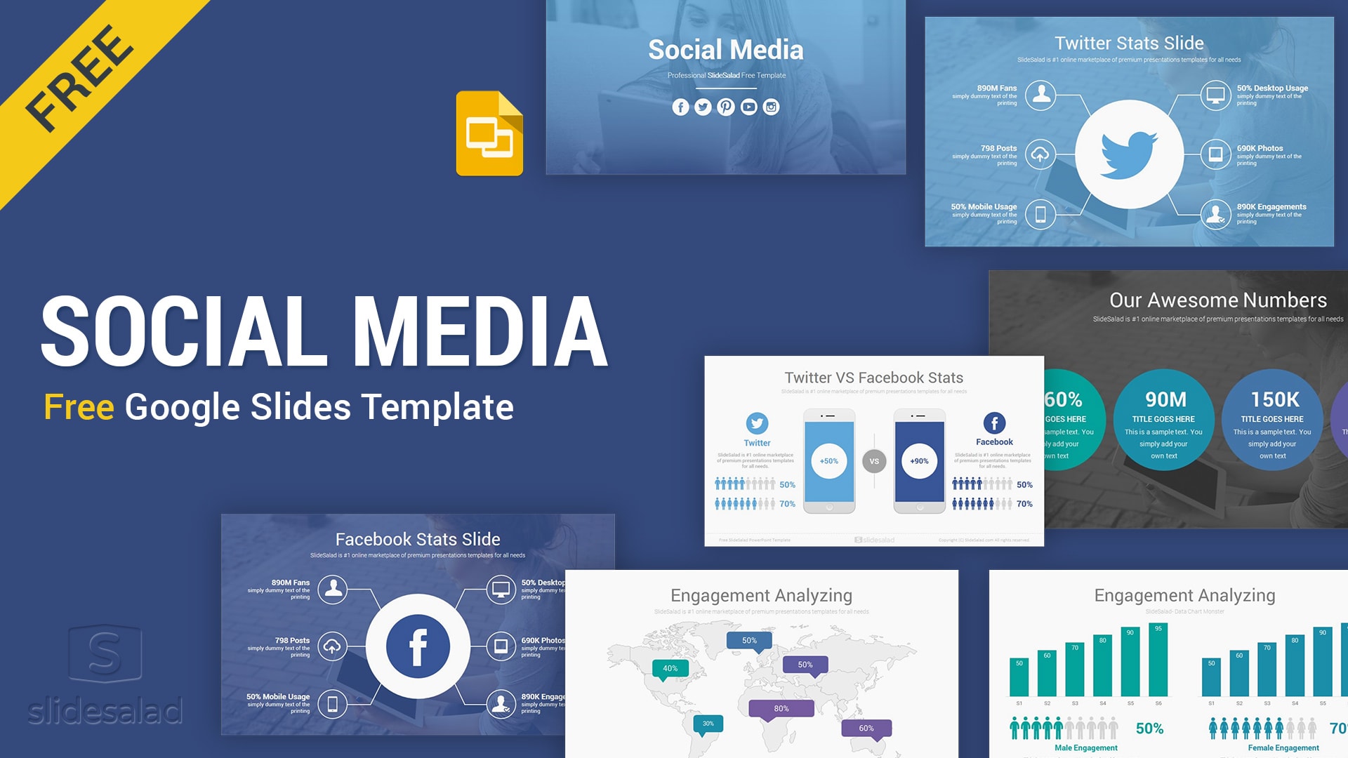Social Media Free Google Slides Template Themes SlideSalad