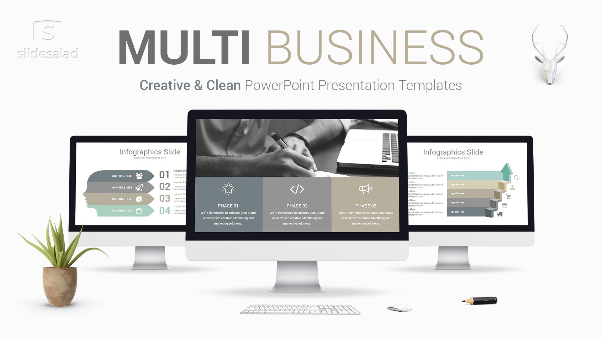 Multi Business PowerPoint Presentation Template - Clean Ready-to-Use PPT Templates Design