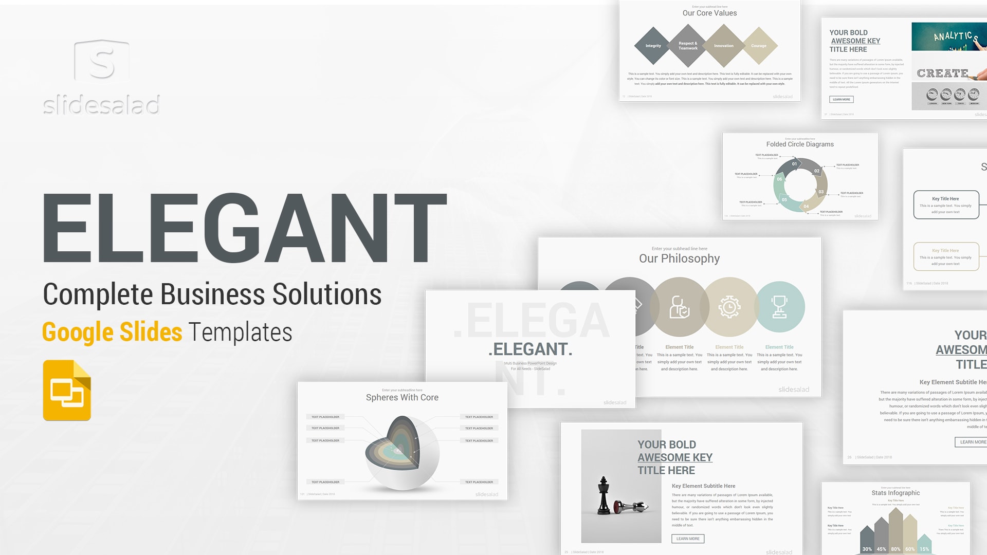 Elegant Google Slides Template Theme Designs - Clean, Impactful & Inspiring Presentation Templates Design