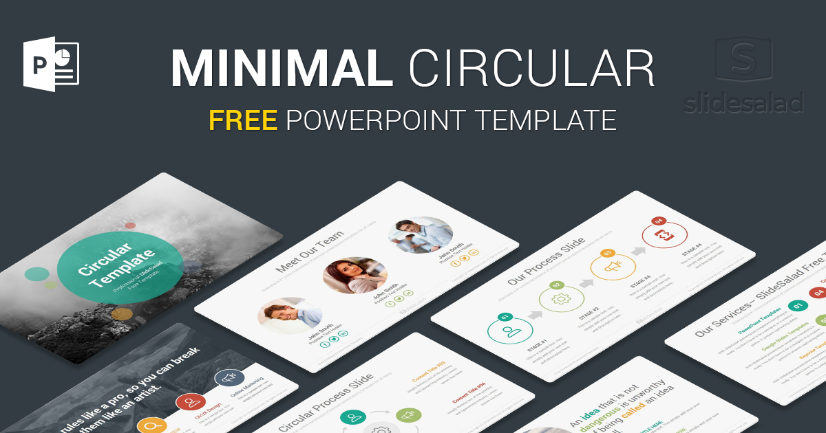 Circular Free Download Minimal PowerPoint Template PPT Slides - SlideSalad