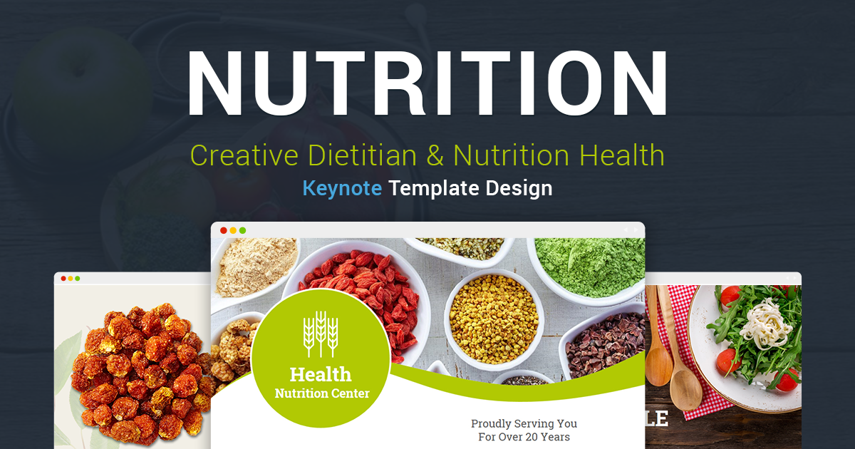 Diet and Nutrition Keynote Template Designs SlideSalad