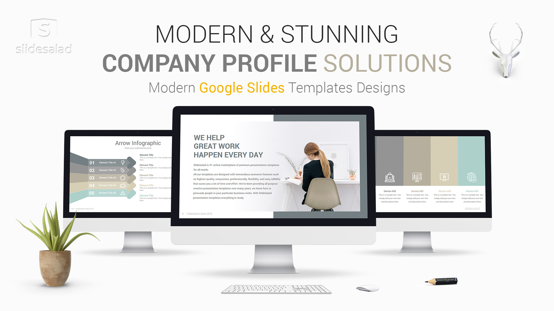Modern Company Profile Google Slides Template Designs - Top Premium Google Slides Template for Any Type of Company Profiles