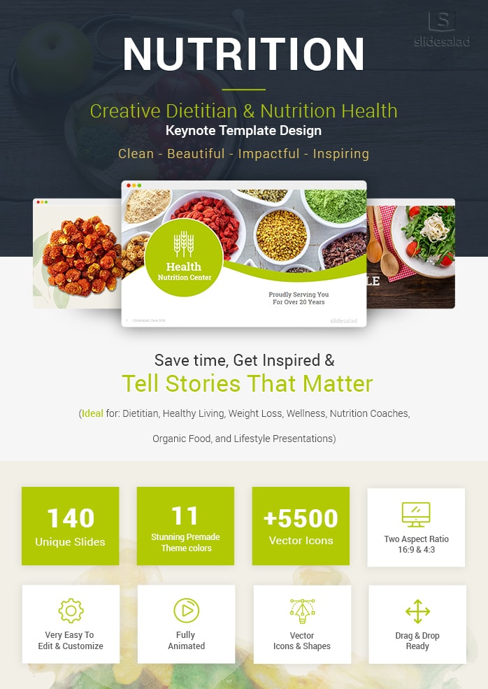 Diet and Nutrition Keynote Template Designs