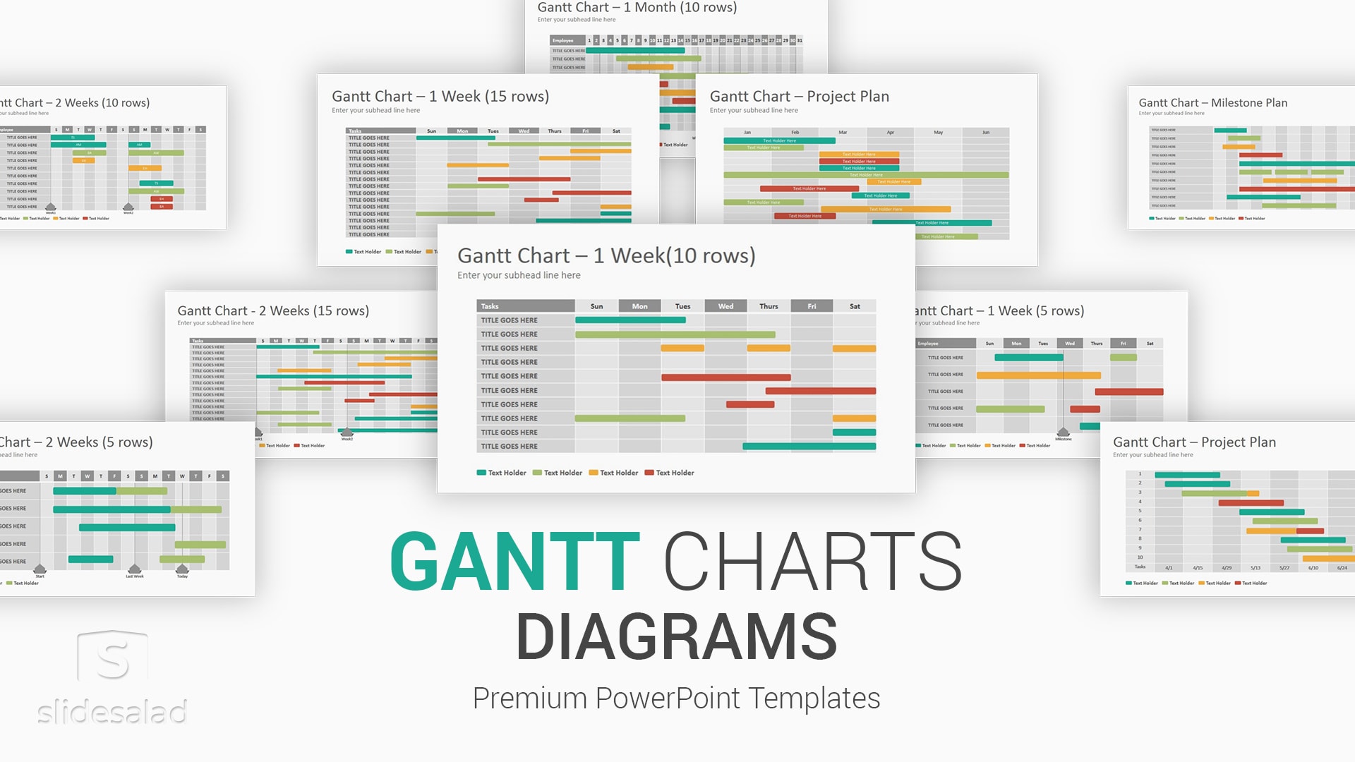 Gantt Diagrams PowerPoint Presentation Template