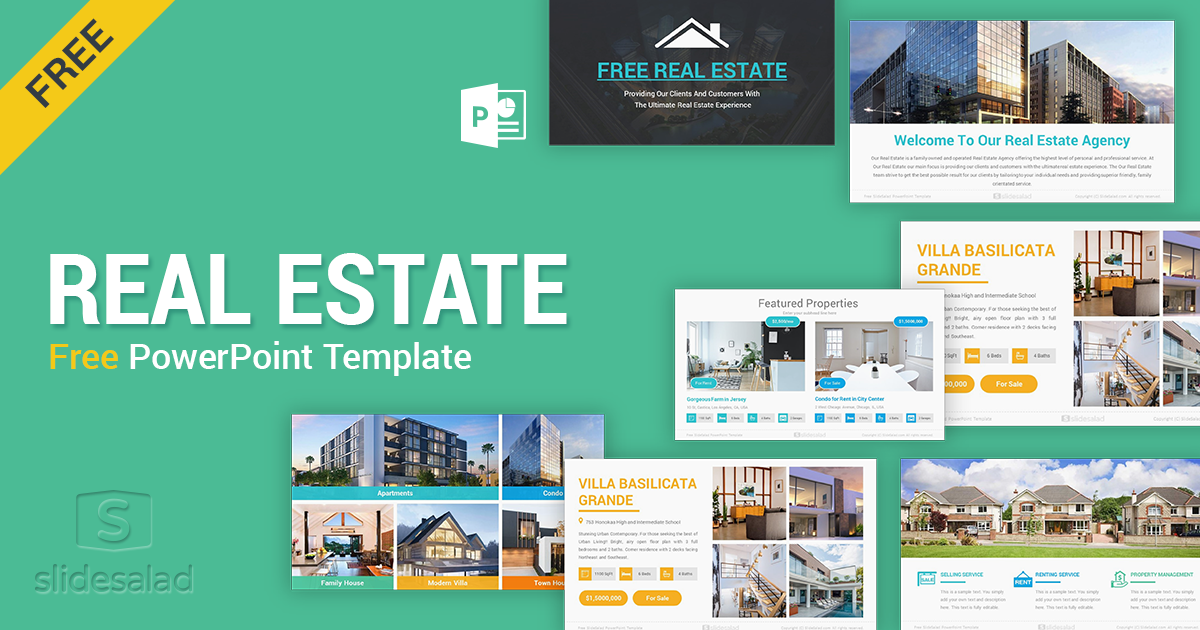 Free Real Estate Powerpoint Template Design Slidesalad